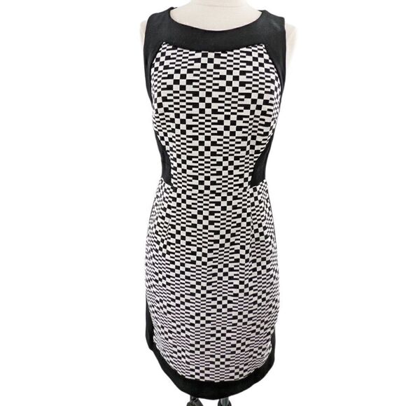 Trina Turk black & white checkerboard dress size 6 - Picture 5 of 12